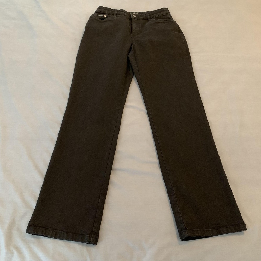 FDJ‎ French Dressing Peggy Bootcut Jeans Womens 6P Petite Gray Dark Wash Stretch